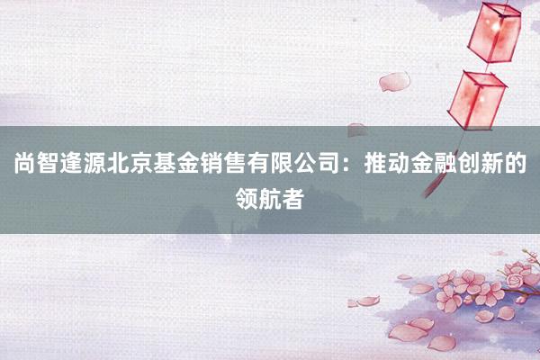 尚智逢源北京基金销售有限公司：推动金融创新的领航者